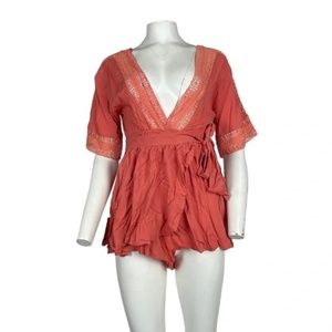Skort Romper Coral